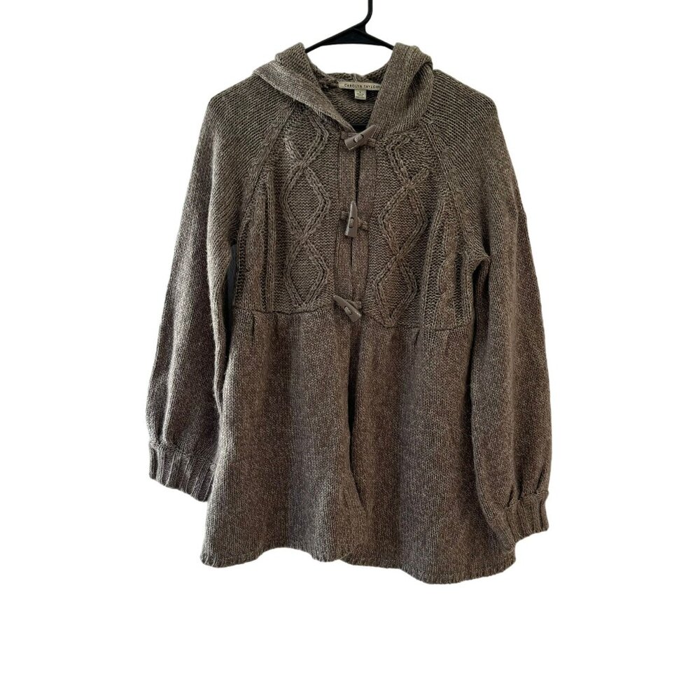 Carolyn Taylor Women's Oversized S Bell Sleeve Flair Hooded Cardigan Sweater